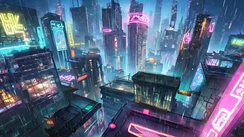 Cyberpunk Rooftop lofi wallpaper cyberpunk rooftop 0142782100