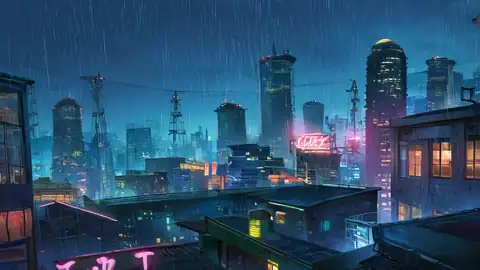Cyberpunk Rooftop lofi wallpaper cyberpunk rooftop 0858306470