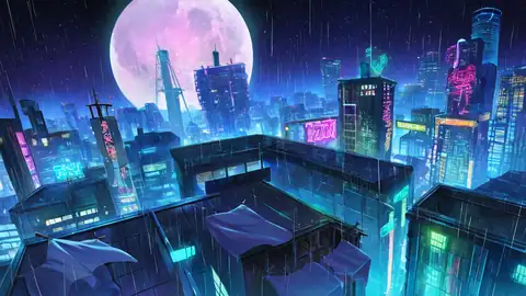 Cyberpunk Rooftop lofi wallpaper cyberpunk rooftop 0866101432