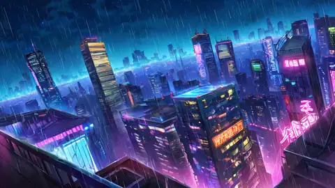 Cyberpunk Rooftop lofi wallpaper cyberpunk rooftop 1002820340