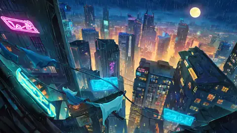 Cyberpunk Rooftop lofi wallpaper cyberpunk rooftop 1195112493