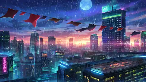 Cyberpunk Rooftop lofi wallpaper cyberpunk rooftop 1735472167