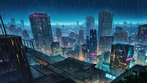 Cyberpunk Rooftop lofi wallpaper cyberpunk rooftop 2118925393