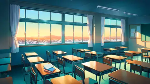 Empty Classroom Sunset lofi wallpaper empty classroom sunset 0725817677