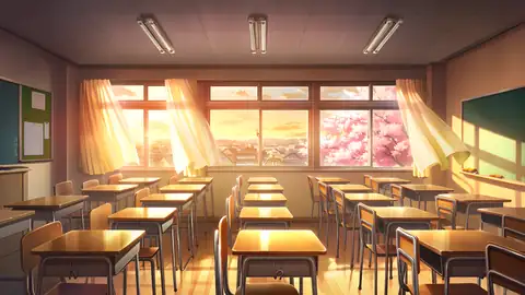 Empty Classroom Sunset lofi wallpaper empty classroom sunset 1770935802