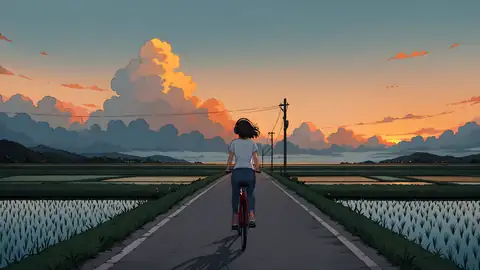 Girl Bicycle Countryside lofi wallpaper girl bicycle countryside 0206786692