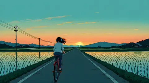 Girl Bicycle Countryside lofi wallpaper girl bicycle countryside 0544862352