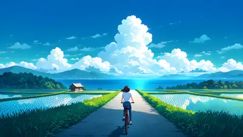 Girl Bicycle Countryside lofi wallpaper girl bicycle countryside 0624930278