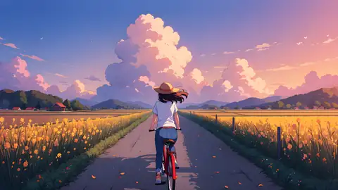 Girl Bicycle Countryside lofi wallpaper girl bicycle countryside 1494224587