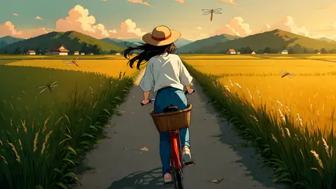 Girl Bicycle Countryside lofi wallpaper girl bicycle countryside 1566726202