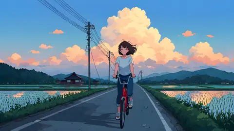 Girl Bicycle Countryside lofi wallpaper girl bicycle countryside 1901019010
