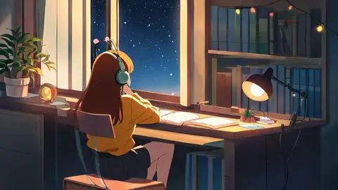 Girl Desk Night Lamp lofi wallpaper girl desk night lamp 0172462928
