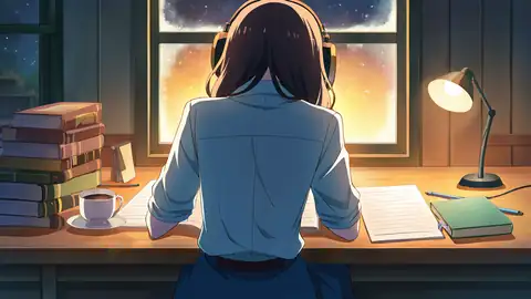 Girl Desk Night Lamp lofi wallpaper girl desk night lamp 0249215117