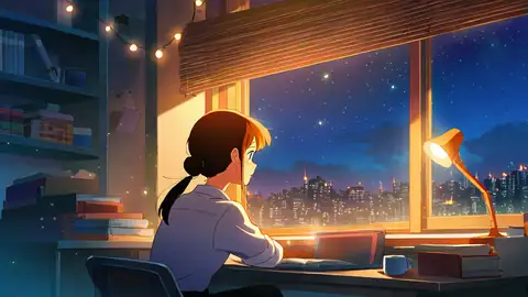 Girl Desk Night Lamp lofi wallpaper girl desk night lamp 1043464686