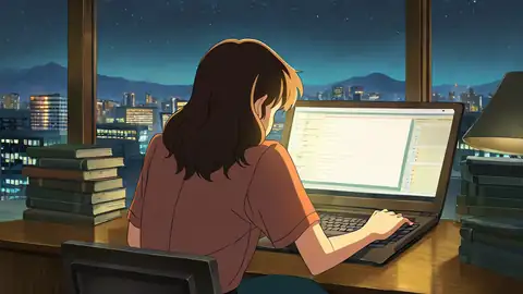 Girl Desk Night Lamp lofi wallpaper girl desk night lamp 1095133196