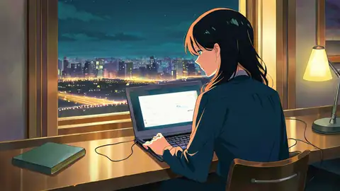 Girl Desk Night Lamp lofi wallpaper girl desk night lamp 1225512207