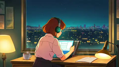 Girl Desk Night Lamp lofi wallpaper girl desk night lamp 1312931376