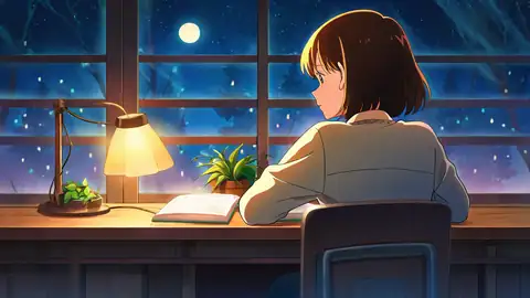 Girl Desk Night Lamp lofi wallpaper girl desk night lamp 1461270482