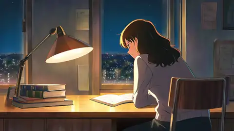 Girl Desk Night Lamp lofi wallpaper girl desk night lamp 1572822646