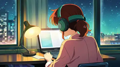 Girl Desk Night Lamp lofi wallpaper girl desk night lamp 1719021793