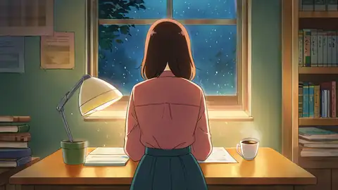 Girl Desk Night Lamp lofi wallpaper girl desk night lamp 1798151269
