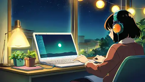 Girl Desk Night Lamp lofi wallpaper girl desk night lamp 1929392070