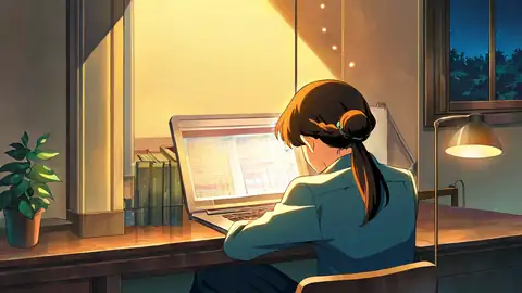 Girl Desk Night Lamp lofi wallpaper girl desk night lamp 2022736890