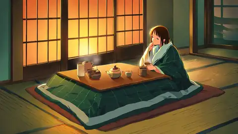 Girl Kotatsu Winter lofi wallpaper girl kotatsu winter 1337055265