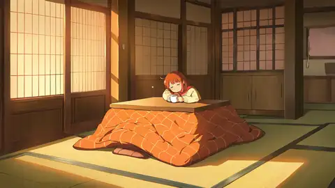 Girl Kotatsu Winter lofi wallpaper girl kotatsu winter 1486779270