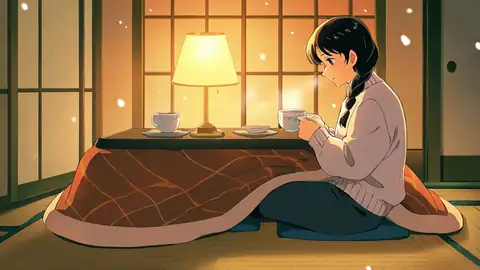 Girl Kotatsu Winter lofi wallpaper girl kotatsu winter 1487895230