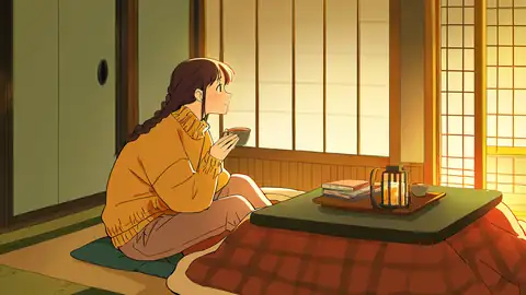 Girl Kotatsu Winter lofi wallpaper girl kotatsu winter 1728900159