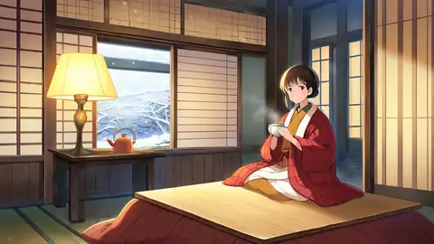 Girl Kotatsu Winter lofi wallpaper girl kotatsu winter 1755312564