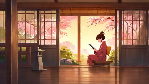 Girl Reading Engawa lofi wallpaper girl reading engawa 0145058767