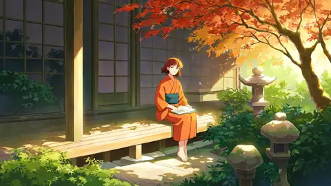 Girl Reading Engawa lofi wallpaper girl reading engawa 0159512845