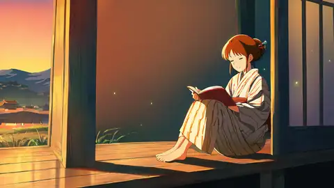Girl Reading Engawa lofi wallpaper girl reading engawa 0362696868