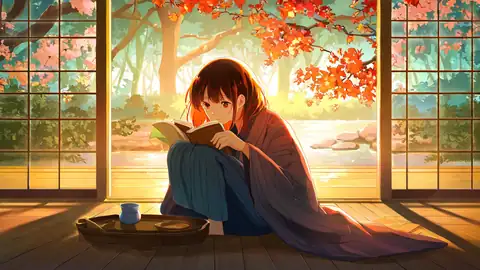 Girl Reading Engawa lofi wallpaper girl reading engawa 0522855238