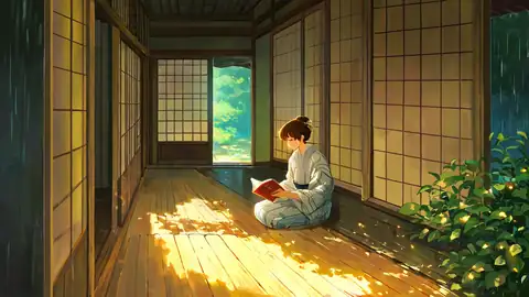 Girl Reading Engawa lofi wallpaper girl reading engawa 0685960848