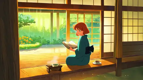 Girl Reading Engawa lofi wallpaper girl reading engawa 0709119103