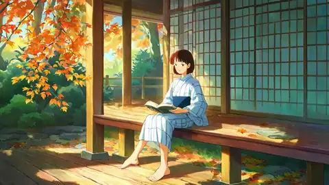 Girl Reading Engawa lofi wallpaper girl reading engawa 0729866070
