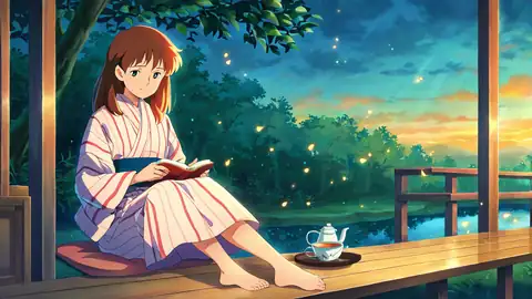 Girl Reading Engawa lofi wallpaper girl reading engawa 1146647396