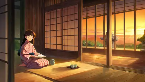 Girl Reading Engawa lofi wallpaper girl reading engawa 1488691907