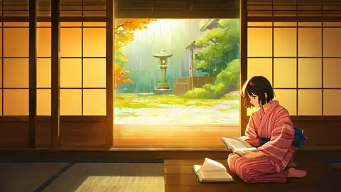 Girl Reading Engawa lofi wallpaper girl reading engawa 1604469453