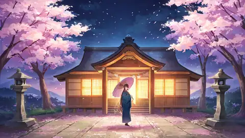 Girl Sakura Umbrella lofi wallpaper girl sakura umbrella 0264909798