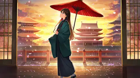 Girl Sakura Umbrella lofi wallpaper girl sakura umbrella 0981676541