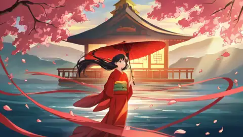 Girl Sakura Umbrella lofi wallpaper girl sakura umbrella 1036035402