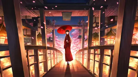 Girl Sakura Umbrella lofi wallpaper girl sakura umbrella 1200794248