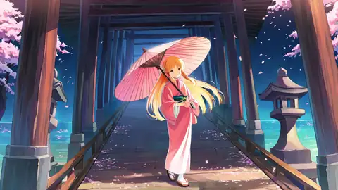 Girl Sakura Umbrella lofi wallpaper girl sakura umbrella 1824395186
