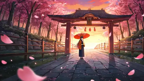 Girl Sakura Umbrella lofi wallpaper girl sakura umbrella 1893120425