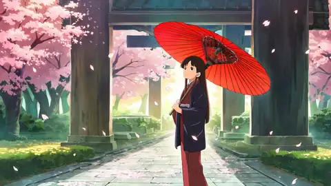 Girl Sakura Umbrella lofi wallpaper girl sakura umbrella 1921275652
