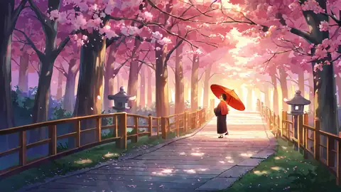 Girl Sakura Umbrella lofi wallpaper girl sakura umbrella 1922130426